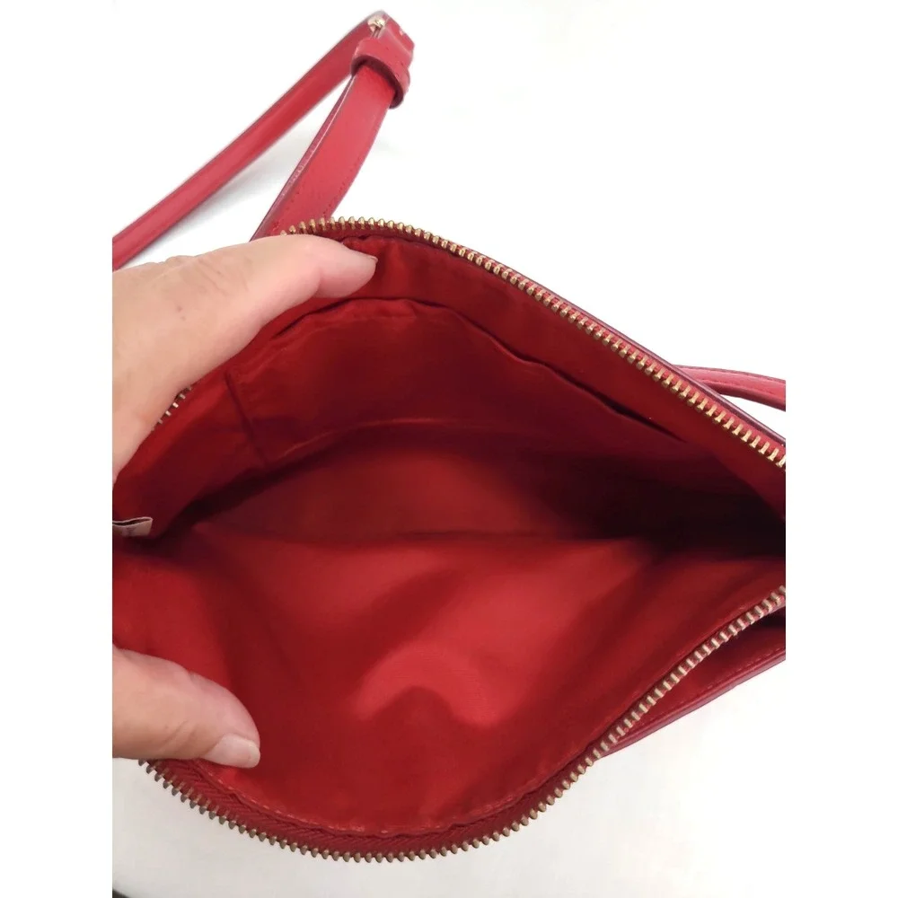 Coach Red Crossgrain Leather Crossbody Bag